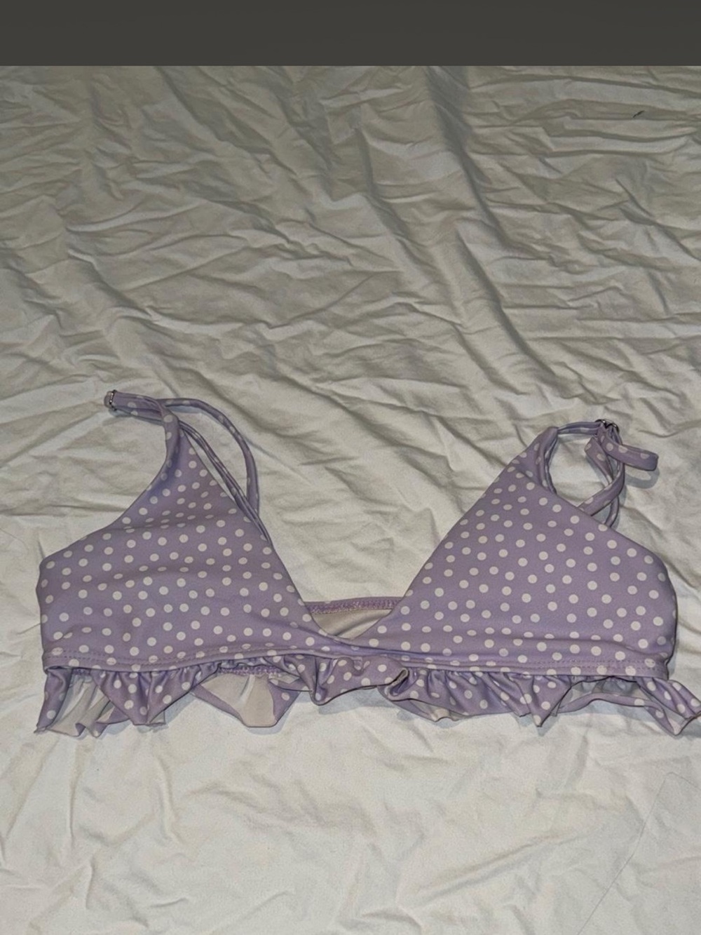 Polka Dot Ruffle Bralette - Lavender